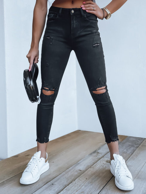 Spodnie damskie jeansowe AISZA czarne Dstreet UY1276