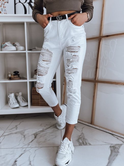Spodnie damskie jeansowe DERRA białe Dstreet UY0869