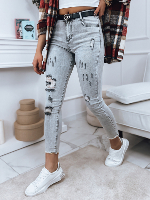 Spodnie damskie jeansowe DESAN jasnoszare Dstreet UY1195