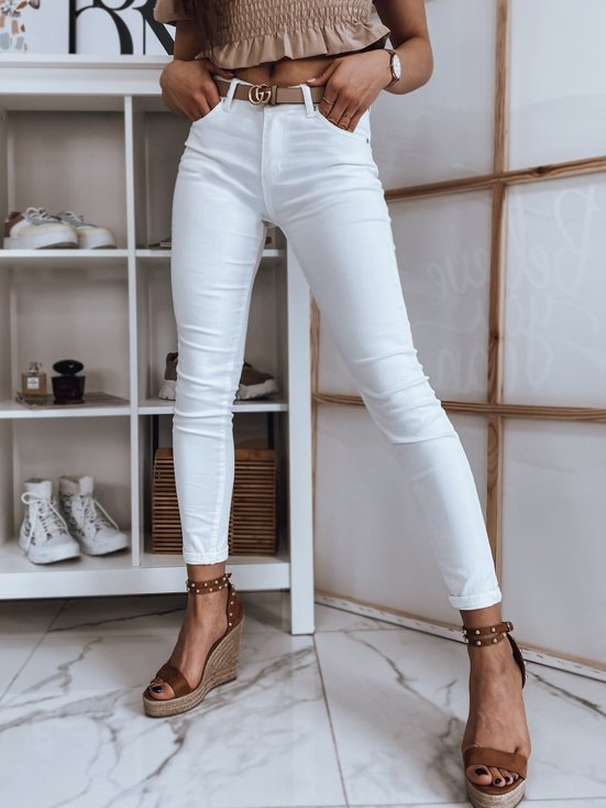Spodnie damskie jeansowe HANN białe Dstreet UY0862