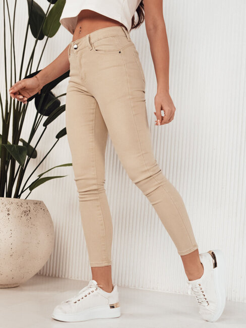 Spodnie damskie jeansowe LODGE jasnobeżowe Dstreet UY1934