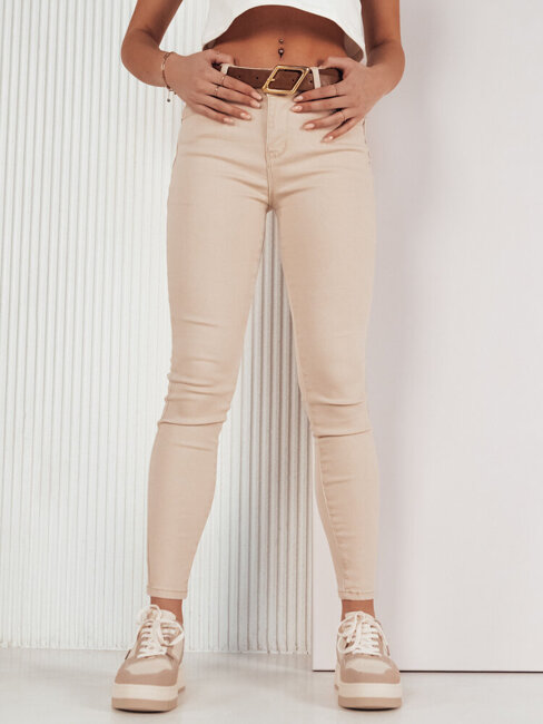 Spodnie damskie jeansowe LODGE jasnobeżowe Dstreet UY1934