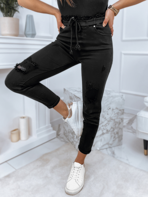 Spodnie damskie jeansowe MAYO czarne Dstreet UY1186