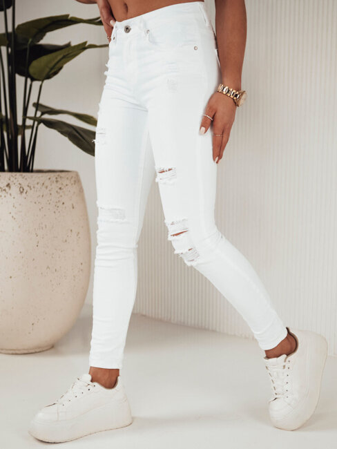 Spodnie damskie jeansowe MOLI białe Dstreet UY1871