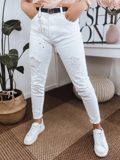 Spodnie damskie jeansowe OLYMPIA białe Dstreet UY0721z