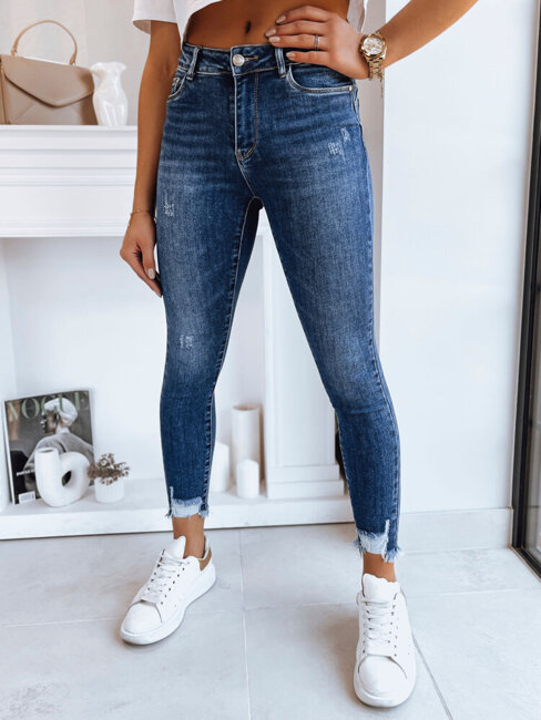 Spodnie damskie jeansowe skinny fit DURIN ciemnoniebieskie Dstreet UY1727