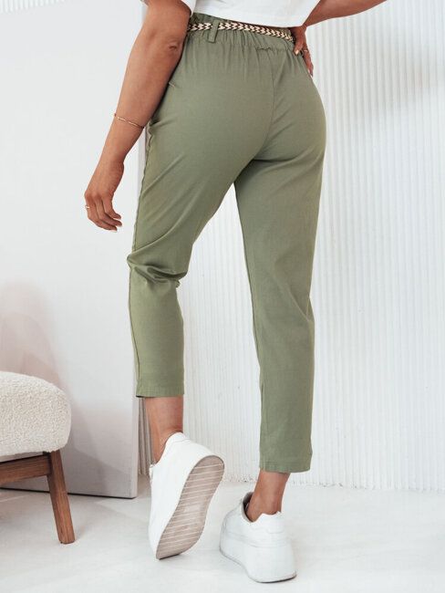 Spodnie damskie materiałowe ERLON zielone Dstreet UY2100