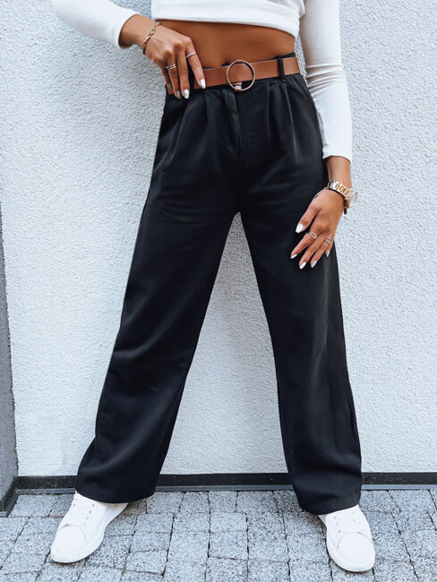 Spodnie damskie wide leg EMERALD czarne Dstreet UY1693