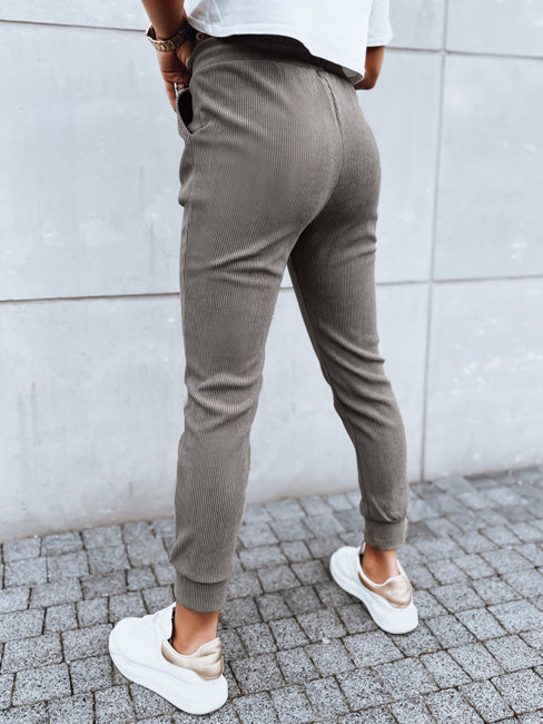 Spodnie dresowe damskie LUNASLEEP ciemnobeżowe Dstreet UY1652
