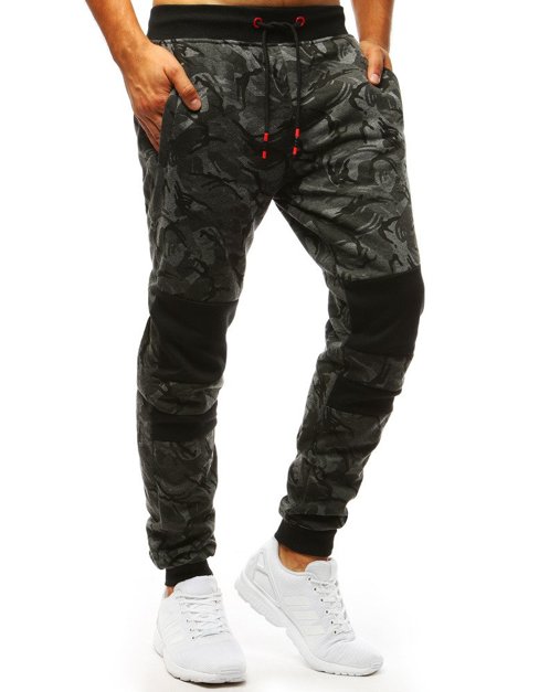 Spodnie dresowe męskie camo antracytowe Dstreet UX3496
