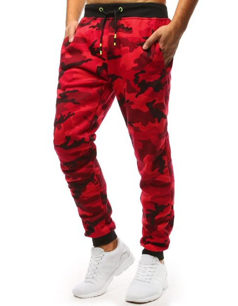 Spodnie dresowe męskie camo czerwone Dstreet UX1467