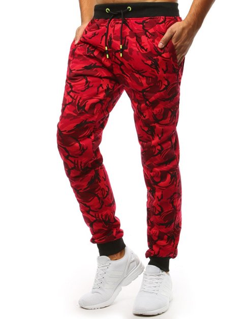 Spodnie dresowe męskie camo czerwone Dstreet UX3412