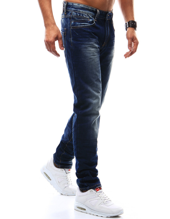 Spodnie jeansowe męskie granatowe UX0917