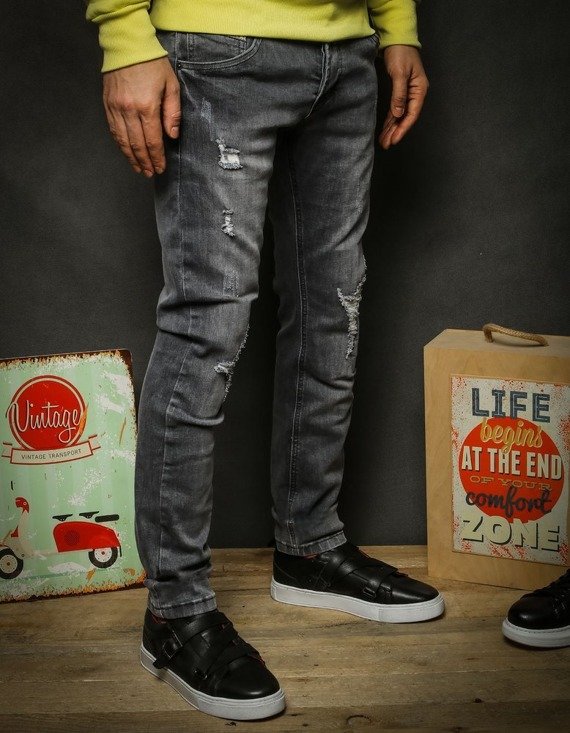 Spodnie jeansowe męskie szare Dstreet UX2325