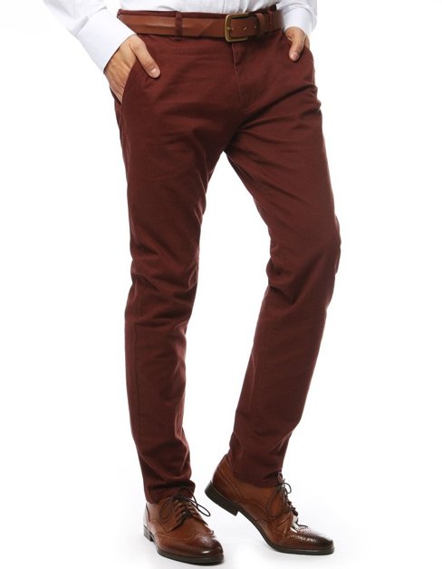 Spodnie męskie chinos czerwone Dstreet UX2140