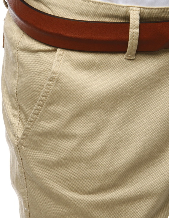 Spodnie męskie chinos jasnobeżowe Dstreet UX1934