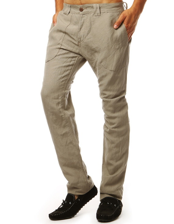Spodnie męskie ciemnobeżowe Dstreet UX1900