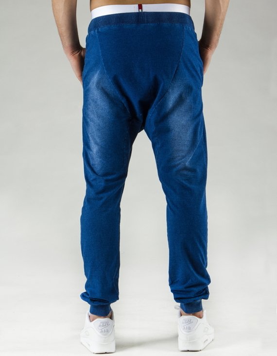 Spodnie męskie dresowe baggy niebieskie (ux0530)
