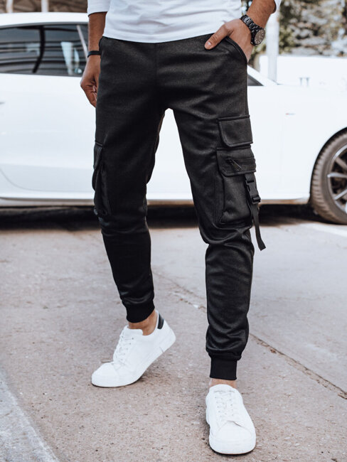 Spodnie męskie dresowe bojówki czarne Dstreet UX4314