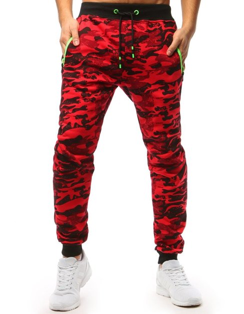 Spodnie męskie dresowe camo czerwone Dstreet UX3510