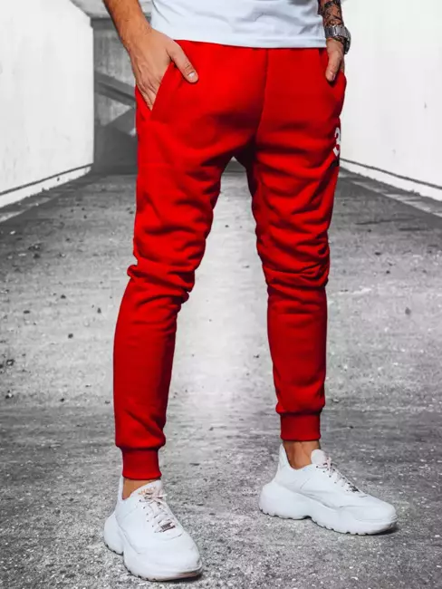 Spodnie męskie dresowe czerwone Dstreet UX3910