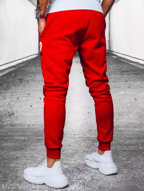 Spodnie męskie dresowe czerwone Dstreet UX3910