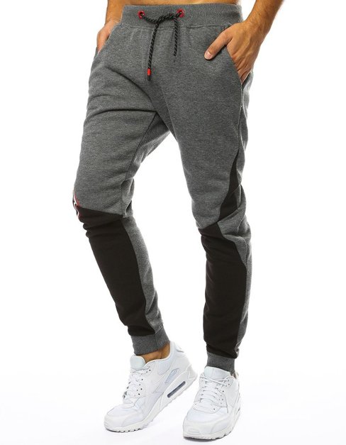 Spodnie męskie dresowe joggery antracytowe Dstreet UX3443