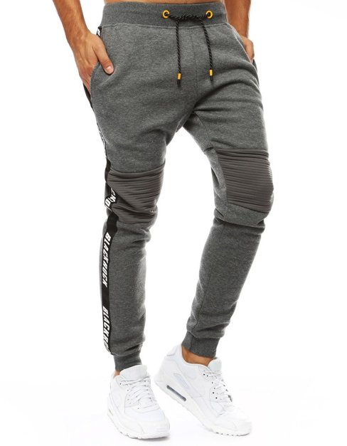 Spodnie męskie dresowe joggery antracytowe Dstreet UX3541