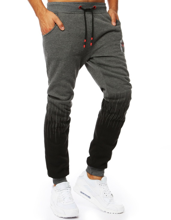 Spodnie męskie dresowe joggery antracytowe UX2031