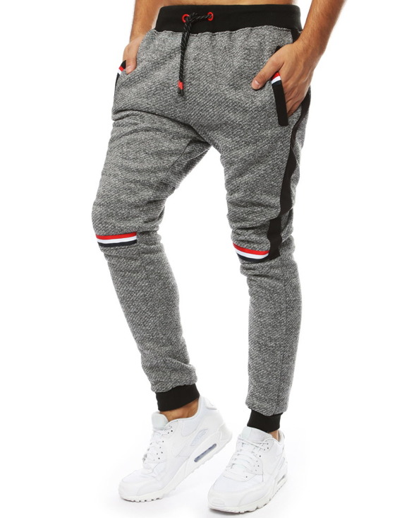 Spodnie męskie dresowe joggery antracytowe UX2111