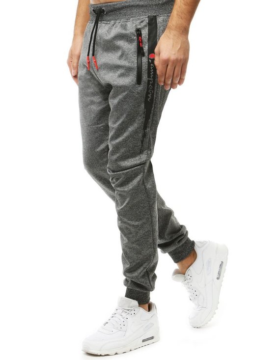 Spodnie męskie dresowe joggery ciemnoszare Dstreet UX2704