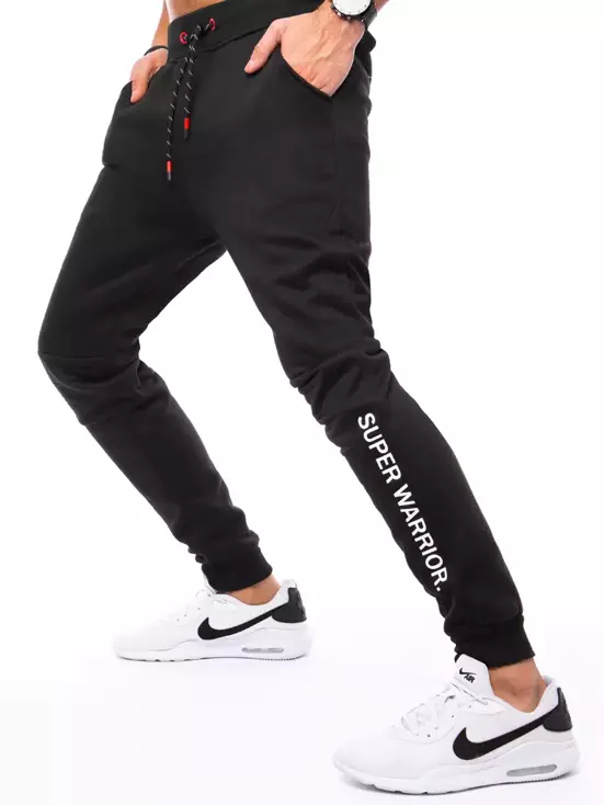 Spodnie męskie dresowe joggery czarne Dstreet UX3439