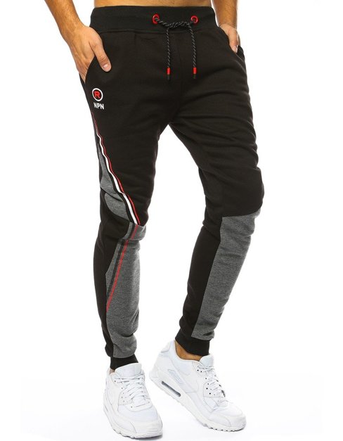 Spodnie męskie dresowe joggery czarne Dstreet UX3621