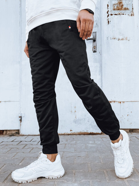 Spodnie męskie dresowe joggery czarne Dstreet UX4119