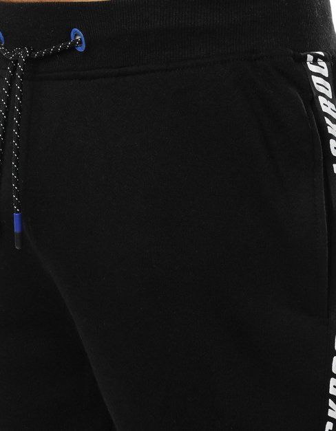 Spodnie męskie dresowe joggery czarne UX3540