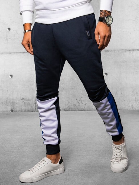 Spodnie męskie dresowe joggery granatowe Dstreet UX4106