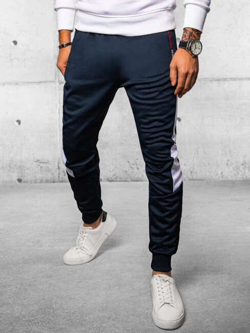 Spodnie męskie dresowe joggery granatowe Dstreet UX4108