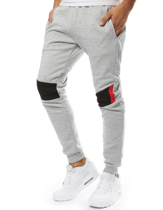 Spodnie męskie dresowe joggery jasnoszare Dstreet UX2100