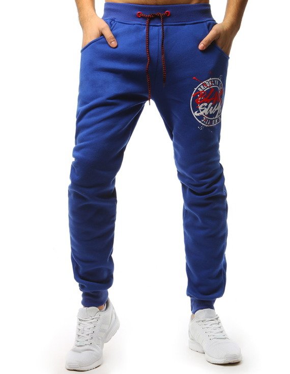 Spodnie męskie dresowe niebieskie (ux1650)
