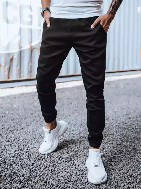 Spodnie męskie dresowe typu jogger czarne Dstreet UX3302