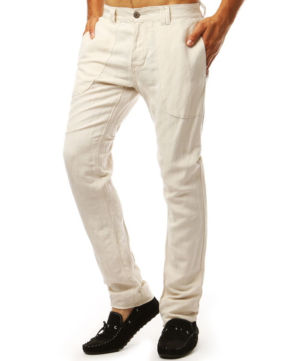 Spodnie męskie jasnobeżowe Dstreet UX1898