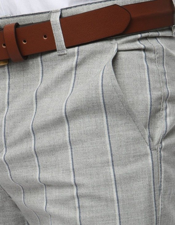 Spodnie męskie jasnoszare w paski Dstreet UX2146