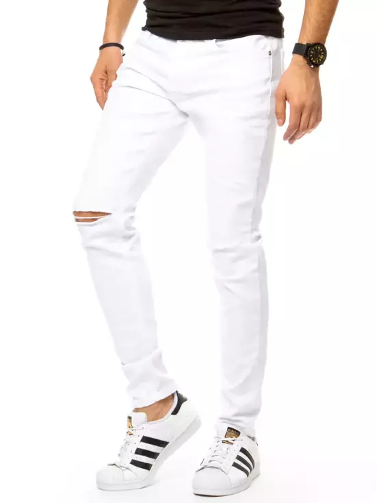 Spodnie męskie jeansowe białe Dstreet UX3142