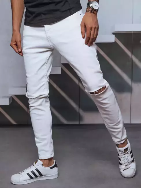 Spodnie męskie jeansowe białe Dstreet UX3642