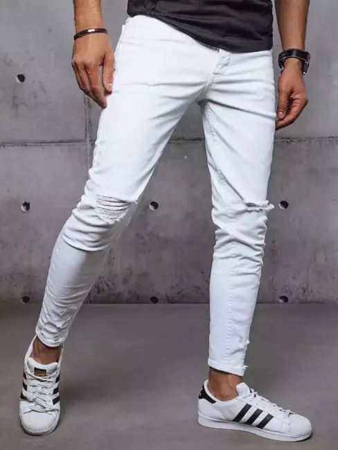 Spodnie męskie jeansowe białe Dstreet UX3724