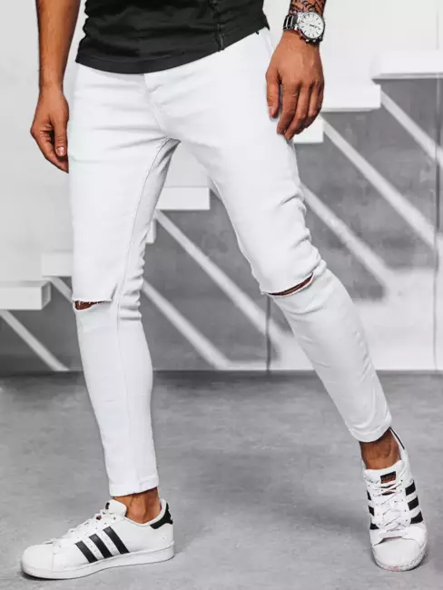 Spodnie męskie jeansowe białe Dstreet UX3922