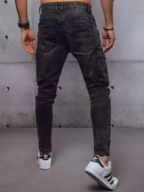 Spodnie męskie jeansowe bojówki czarne Dstreet UX3596