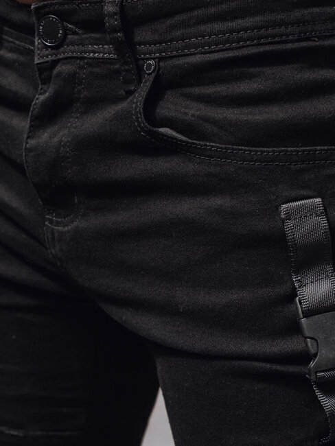 Spodnie męskie jeansowe bojówki czarne Dstreet UX4357