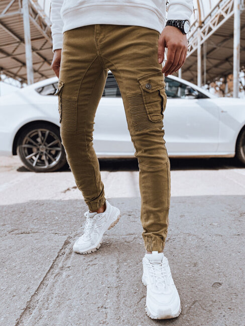 Spodnie męskie jeansowe bojówki kamelowe Dstreet UX4331