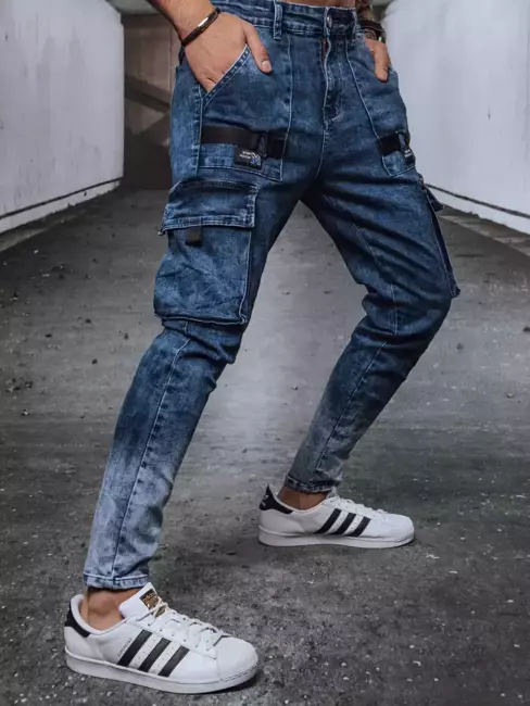 Spodnie męskie jeansowe bojówki niebieskie Dstreet UX3594